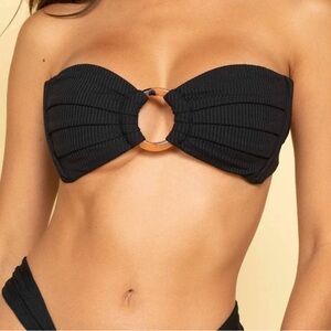 MONTCE Tori Bandeau Bikini Top Black